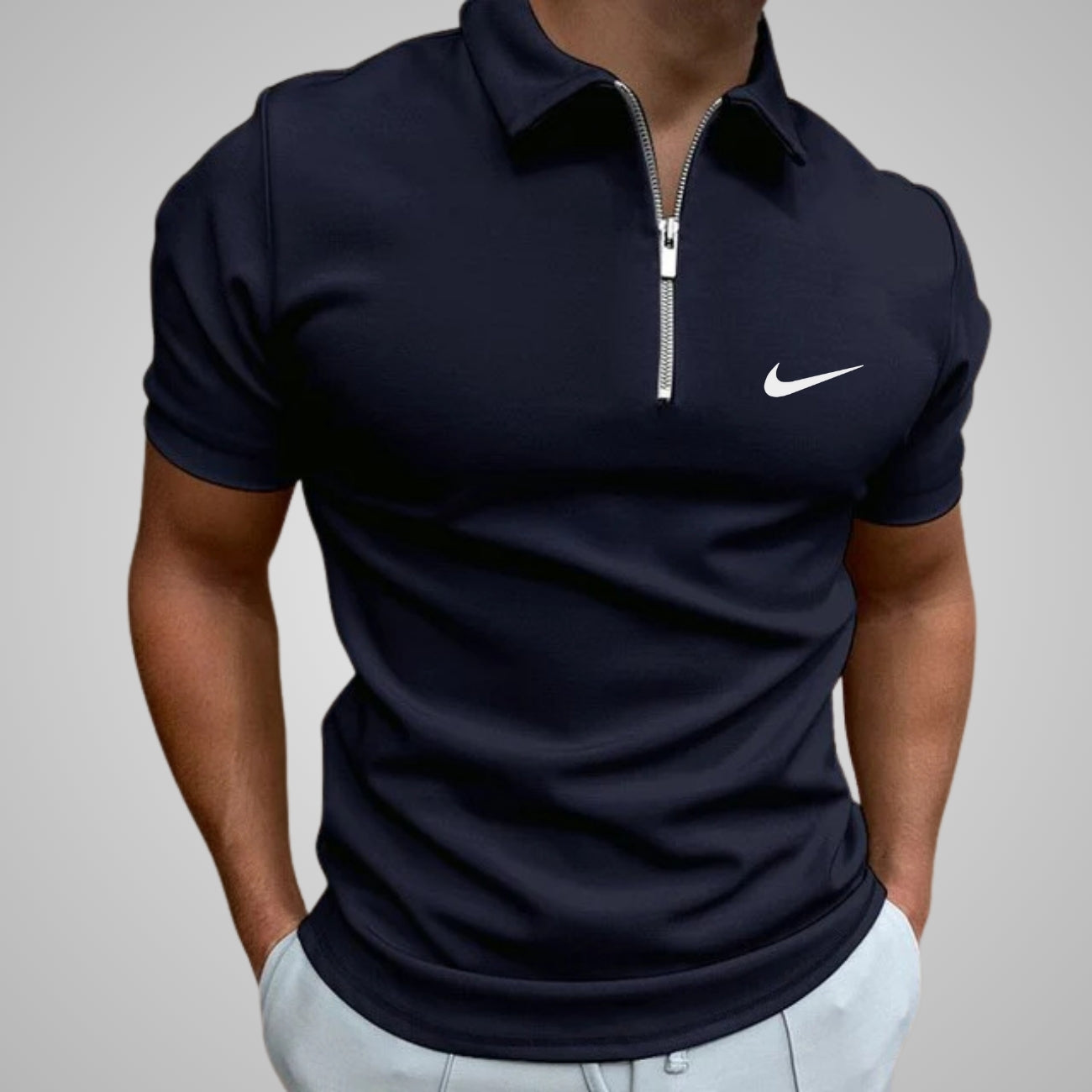 Casual Zip-Neck Polo - CLEARANCE PRICE