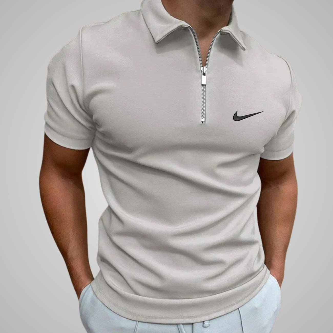 Casual Zip-Neck Polo - CLEARANCE PRICE