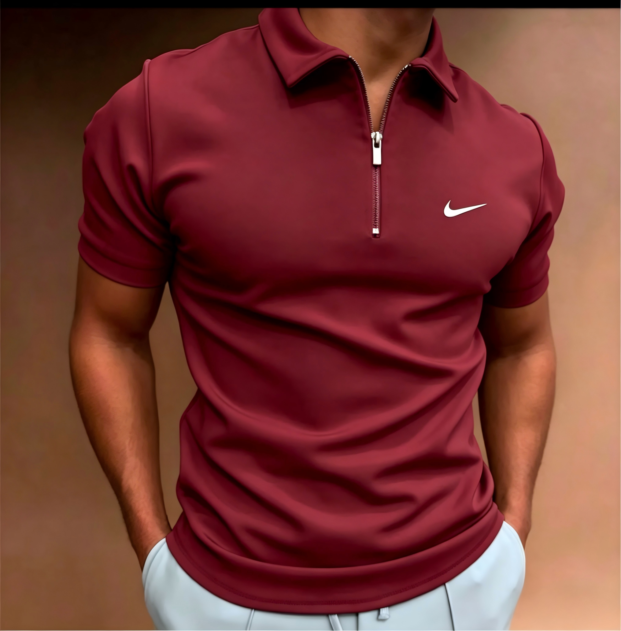 Casual Zip-Neck Polo - CLEARANCE PRICE