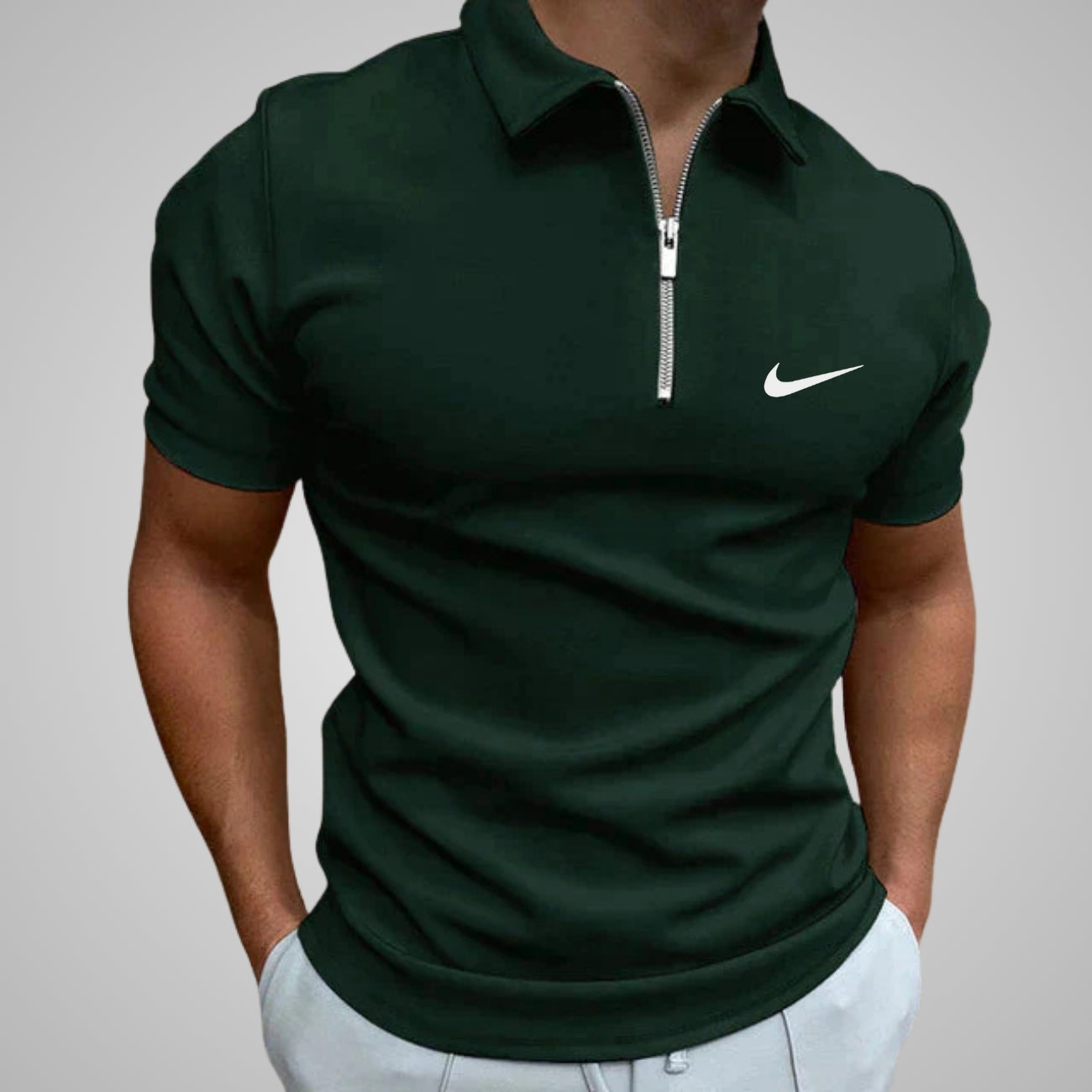 Casual Zip-Neck Polo - CLEARANCE PRICE