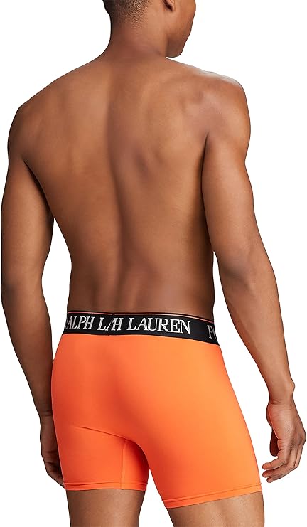 POLO RALPH LAUREN Men's Underwear Boxer Briefs Pack, 3-Pack, 4D Flex Cooling Microfiber Underwear, Wicking Boxer Briefs