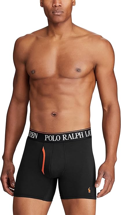 POLO RALPH LAUREN Men's Underwear Boxer Briefs Pack, 3-Pack, 4D Flex Cooling Microfiber Underwear, Wicking Boxer Briefs