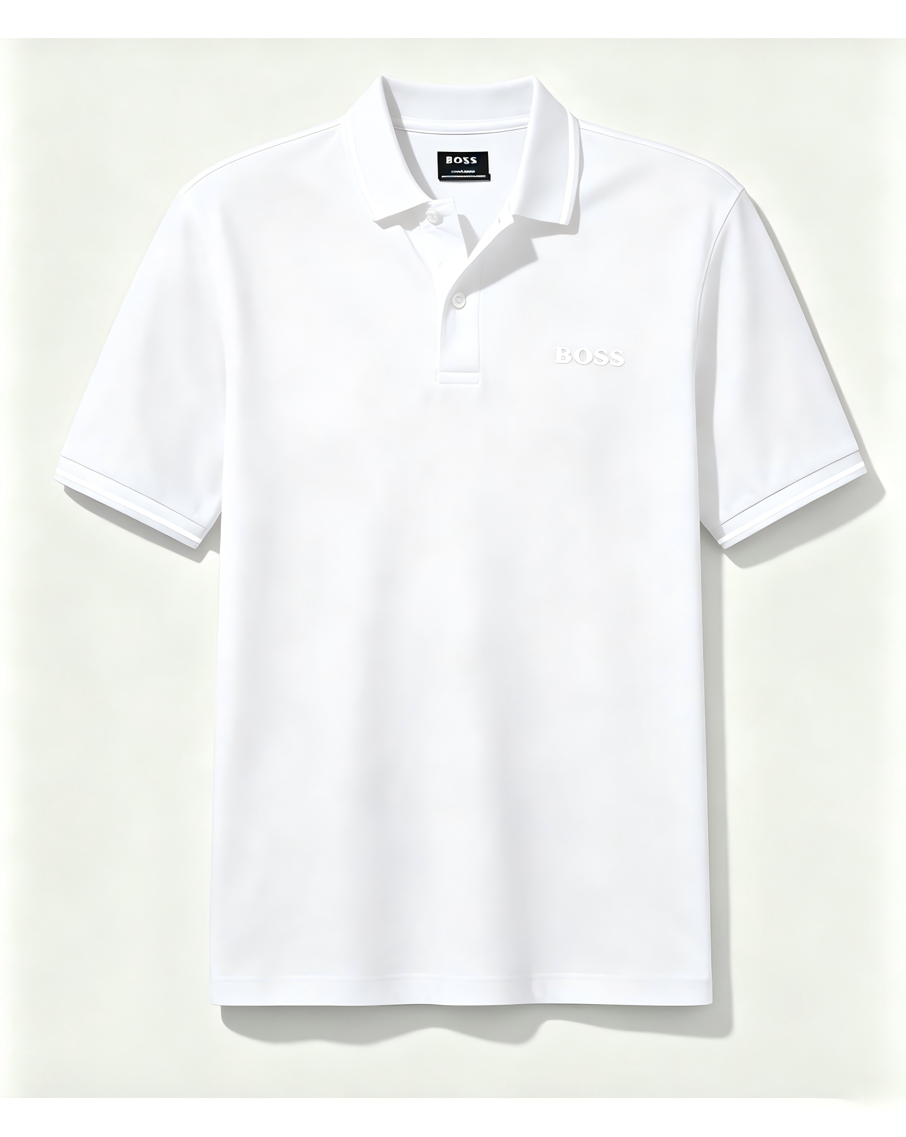 Men's Casual Short-Sleeve Polo Shirt with Striped Collar