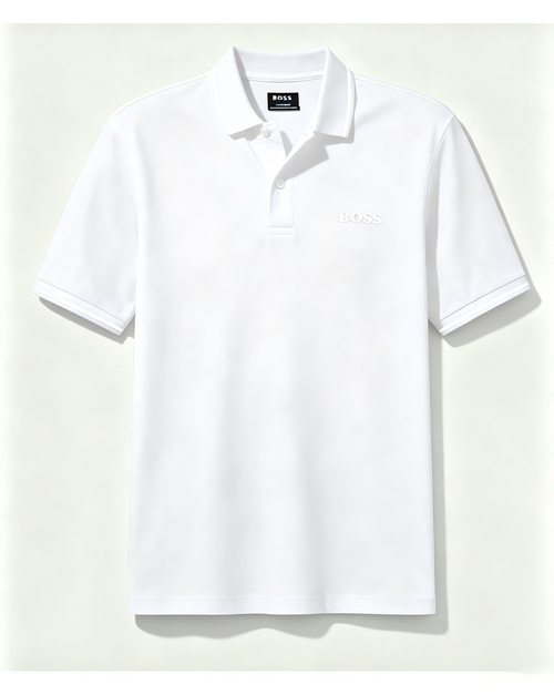 Men's Casual Short-Sleeve Polo Shirt with Striped Collar