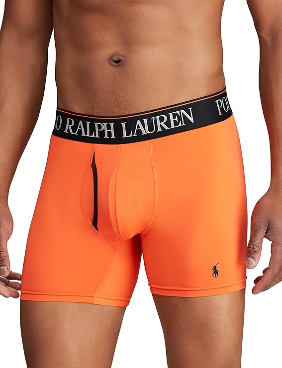 POLO RALPH LAUREN Men's Underwear Boxer Briefs Pack, 3-Pack, 4D Flex Cooling Microfiber Underwear, Wicking Boxer Briefs
