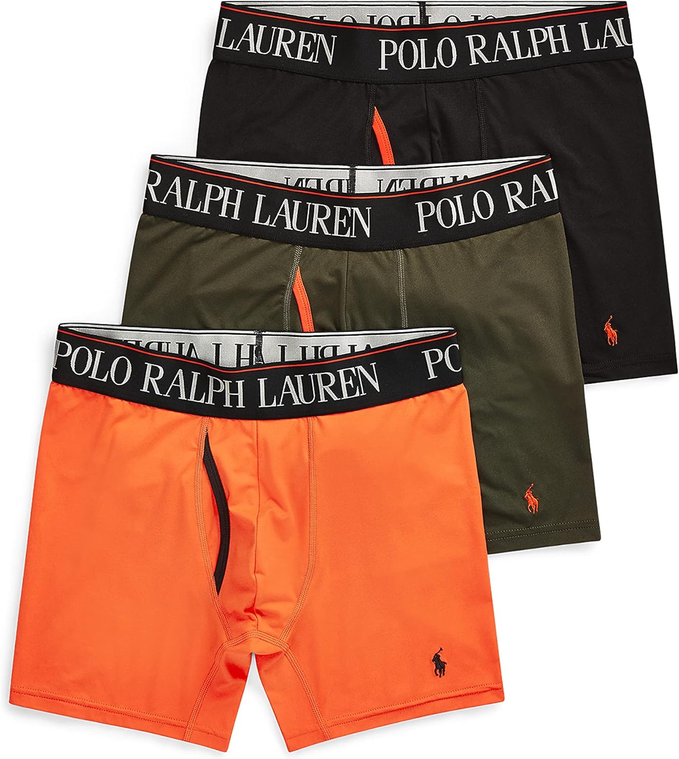 POLO RALPH LAUREN Men's Underwear Boxer Briefs Pack, 3-Pack, 4D Flex Cooling Microfiber Underwear, Wicking Boxer Briefs