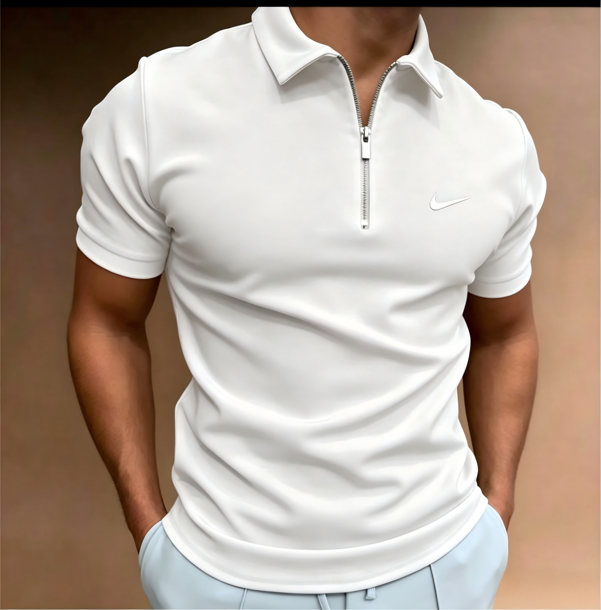 Casual Zip-Neck Polo - CLEARANCE PRICE